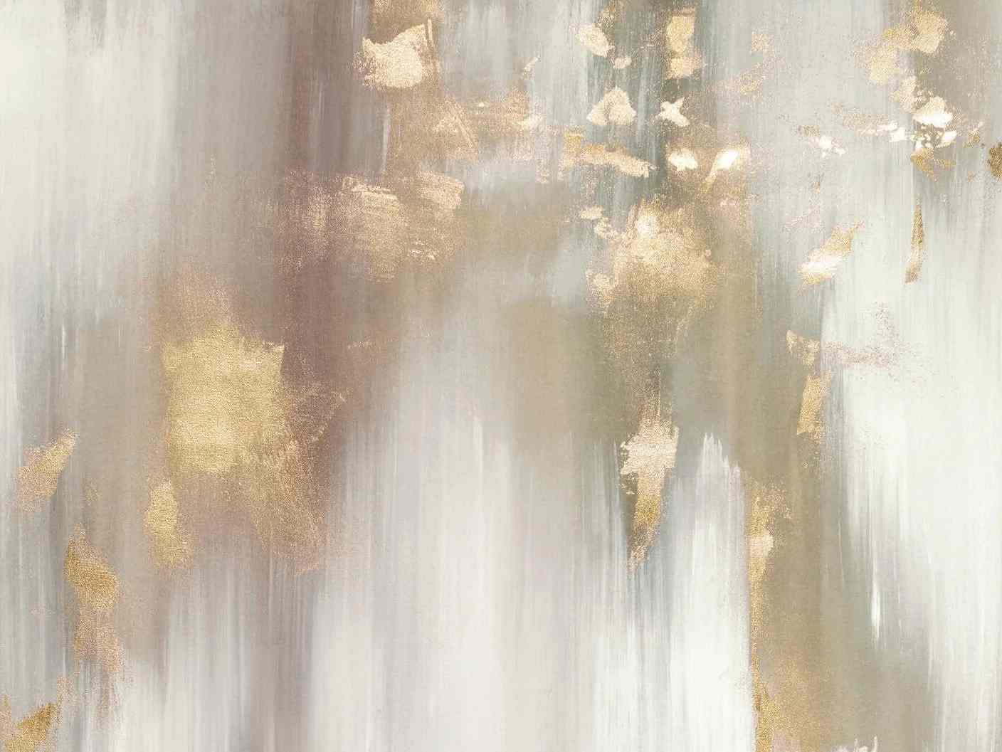 Gold Handmade Original Leaf Days About Abstract Canvas Artwork FKVC1